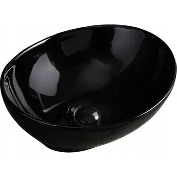 UMYVADLO NA DESKU KERAMICKÉ OVÁLNÉ LUMO-BL-405 ČERNÝ LESK