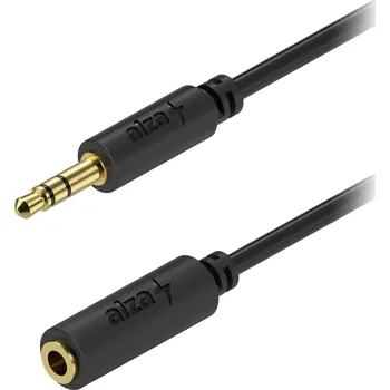 Kabel AlzaPower Core Audio 3.5mm Jack (M) to 3.5mm Jack (F) 2m černý