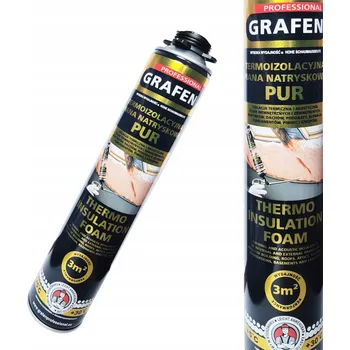 Montážní pěna PUR pěna pro stříkanou tepelnou izolaci grafen professional 930 g / 750 ml