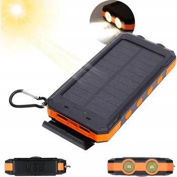 Powerbanka SOLÁRNÍ POWERBANKA NABÍJEČKA 26800MAH SE 2 PORTY, KABELEM, SVÍTILNOU A KOMPASEM
