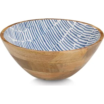 ZELLER Servírovací miska z magového dřeva, modrá 30 × 30 × 12 cm