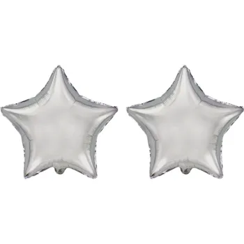 Balónek FLEXMETAL Balón foliový - hvězda, stříbrná, 45 cm, 2 ks