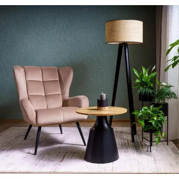 Křeslo Křeslo LOUIS VELVET, Béžový Bluvel 28/Černá