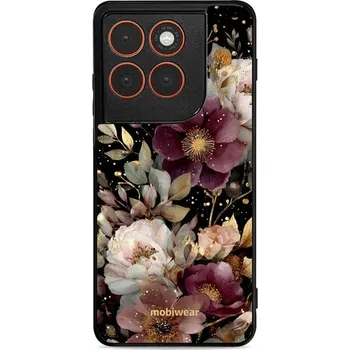 Mobiwear Glossy lesklé pouzdro na Motorola Edge 70 zlatavé kvítky