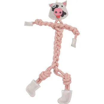 Hračka pro psa animALL Mr. Roper Kráva kůže + lano 57 cm/12 mm