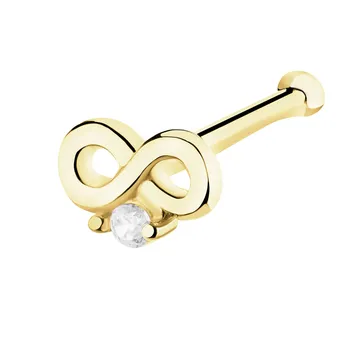 Piercing Zlatý piercing se zirkony do nosu - nekonečno - AP545-1949