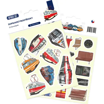 omalovánky Dopravní svět - Samolepky vozů a předmětů, 25 ks