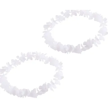 Karnevalový doplněk GUIRCA Havajský věnec bílý 100 cm 2 ks