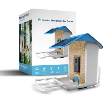 Krmítko pro ptáka Nanxin Chytré krmítko pro ptáky BF11, 1080p kamera, solární panel, Wi-Fi, AI, bílé