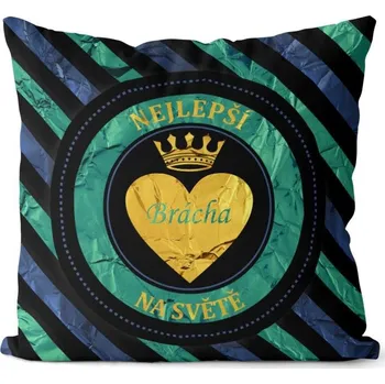 Polštář Impar polštář Nejlepší brácha – pruhovaný