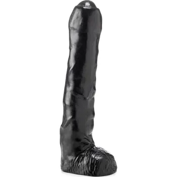 Dildo HardToys Bobby, černé vinylové dildo 28 x 6 cm