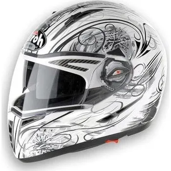 Helma na motorku AIROH PIT ONE LOOK PTLO38 - integrální bílá helma XL