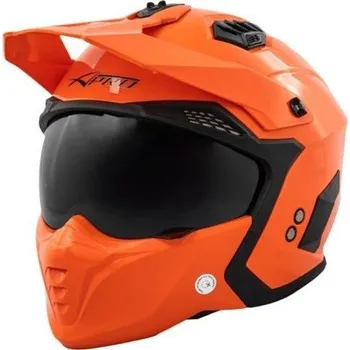 Helma na motorku A-PRO ALIEN OR - oranžová modulární přilba S