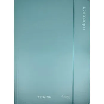 MITAMA A4 s gumičkou a chlopněmi, metalická světle zelená