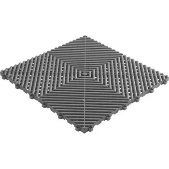 Swisstrax dlaždice modulární podlahy typu Ribtrax Pro 40×40 cm barva Pearl Grey šedá