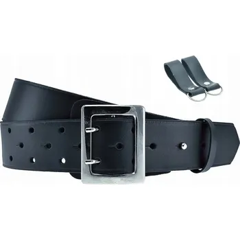 Opasek Vojenský KOŽENÝ Pásek Důstojnický 4,5cm Jeans Uniforma ČERNÝ