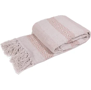 deka Home Styling Collection Deka s třásněmi, pruhovaná, žakárová, 130 × 170 cm, růžová