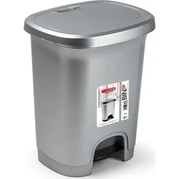 Odpadkový koš Plastic Forte COLOR Koš na odpad 8 l STŘÍBRNÝ bez vložky s pedálem