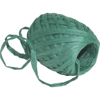 Vánoční dekorace GOBA Papírové vázací stuhy délka 2 × 30 m, Raffia tmavě zelená - balení 2 ks