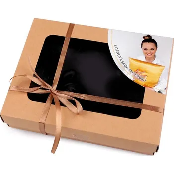 Povlak na polštářek Sada na spaní, saténový povlak na polštář a gumička - 7 černá