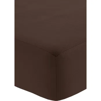 Prostěradlo Fleecové prostěradlo s gumičkou 180 × 200 cm, hnědé