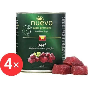 Krmivo pro psa Nuevo pes adult hovězí konzerva 4 × 800 g