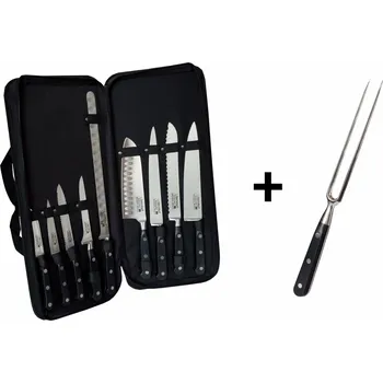 Kuchyňský nůž Berndorf Sada nožů s vidličkou na maso 10 ks v pouzdře
