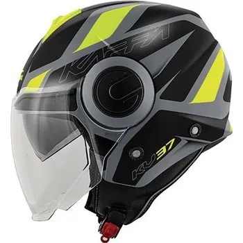 Helma na motorku KAPPA KV37 EVO OREGON - otevřená žlutá jet moto přilba L