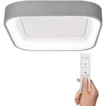 Solight LED stropní světlo čtvercové Treviso, 48W, 2880lm, stmívatelné, dálkové ovládání, šedá