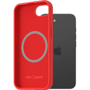 Pouzdro na mobilní telefon AlzaGuard Silicone Case Compatible with Magsafe pro iPhone 16e červený