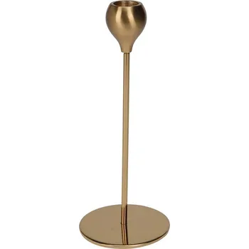 Svícen Koopmann International Hliníkový svícen hladký, na kónickou svíčku 90 × 90 × 220 mm, zlatý