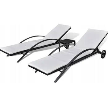 Zahradní lehátko VidaXL technorattanové Lehátko černé