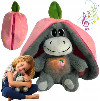 plyšák ŠUMÍCÍ OSLÍK 2v1 UKLIDŇUJÍCÍ PLYŠÁK DÝCHAJÍCÍ ŠUMÍCÍ