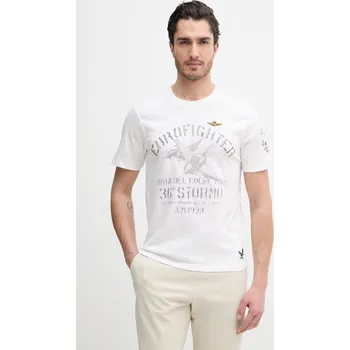 Pánské tričko Bavlněné tričko Aeronautica Militare TS2525UJ00686 bílá 00X, vel. M