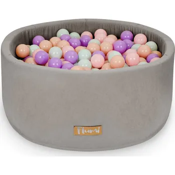 Flumi Bazének s míčky 200 ks šedý, mátovo - fialovo - broskvové míčky