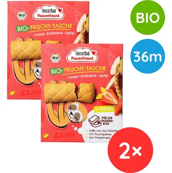 FruchtBar BIO špaldové taštičky jahoda a jablko 12× 22 g