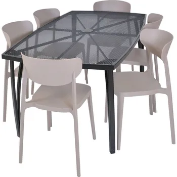 Zahradní sestava ROJAPLAST Set zahradního nábytku ZWMT-24 zahradní stůl 1 + 6 zahradních židlí MARE