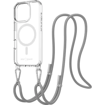 Pouzdro na mobilní telefon AlzaGuard Luxe Detach Lanyard Case Compatible with MagSafe for iPhone 16 Pro šedý