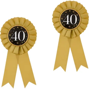 Karnevalový kostým Godan Narozeninová brož placka 40 let 2 ks