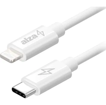Kabel AlzaPower Core USB-C to Lightning MFi 1m bílý