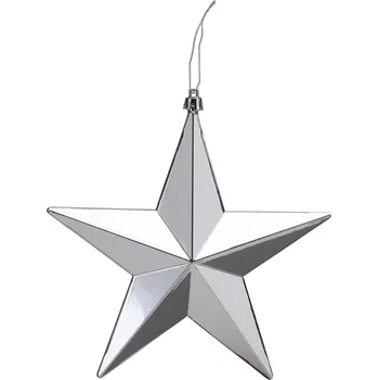 Vánoční dekorace LAALU Vánoční ozdoby - hvězda, stříbrná matná/lesklá, 30 cm