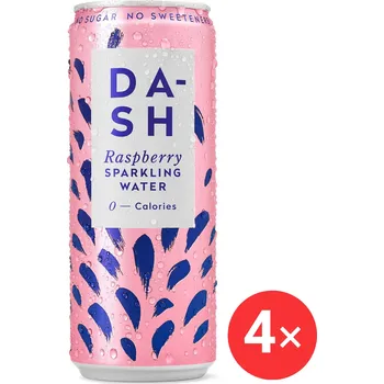 Voda DASH Perlivá voda malina 4 x 330 ml