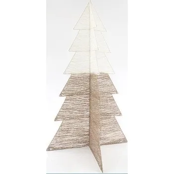 Vánoční dekorace EUROLAMP Vánoční dekorace - 3D strom s bílými třpytkami a nití, 100 cm