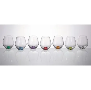 Sklenice Bohemia Royal Crystal TORI Sklenice na vodu 500 ml 6 ks barevné dno