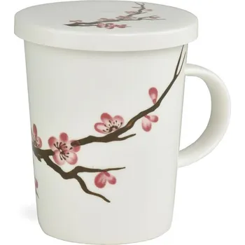 Royal Tea Porcelánový hrnek se sítkem bílý Sakura