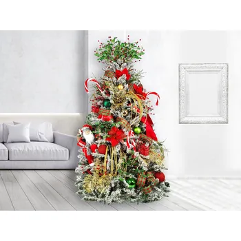 LAALU Vánoční stromek zdobený - SANTA CLAUS, 87 ks ozdob, 180 cm