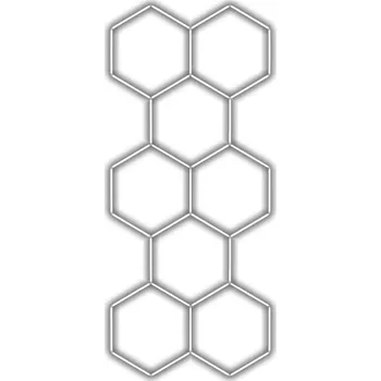 LED osvětlení Escape6 Kompletní LED hexagonové svítidlo bílé 4500 K, rozměr 8 elementů 166 × 386 cm