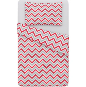 Povlečení BabyTýpka 3-dílná sada povlečení - Cikcak Red Grey