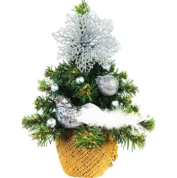 Vánoční stromek LAALU Vánoční stromek zdobený v květináči - TINY 3, 16 ks ozdob, 25 cm