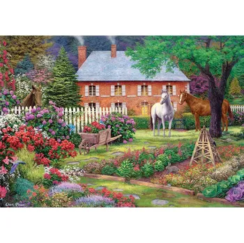 Puzzle ART PUZZLE Zahrada s koňmi 1500 dílků